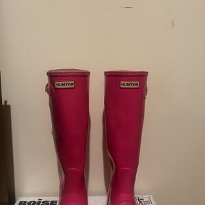 Hunter Pink Waterproof Rain Boots